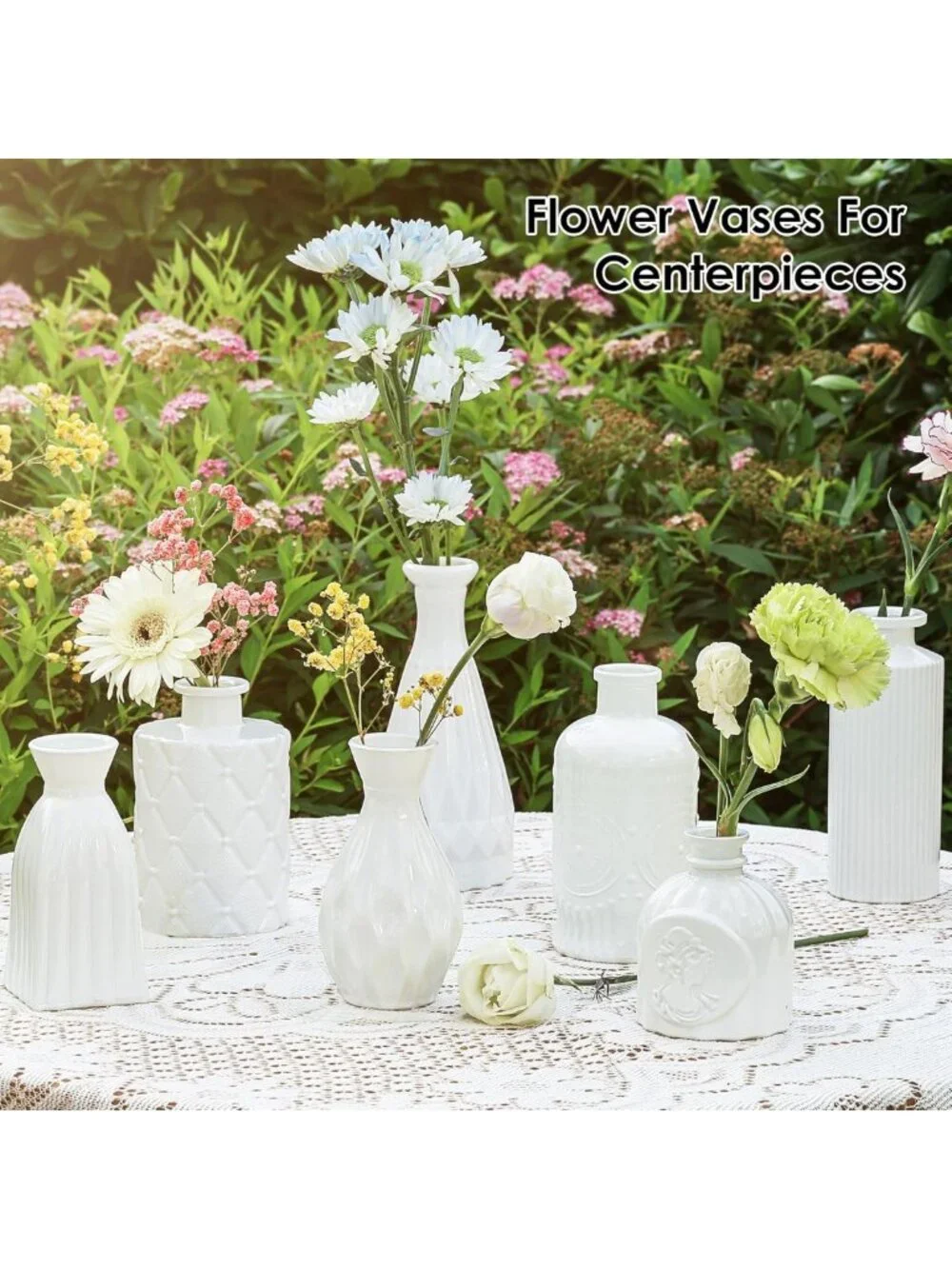 Set of 10 Vintage Mini Amber Glass Bud Vases for Home Decor & Wedding